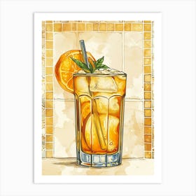 Cocktail Tile Effect Art Print