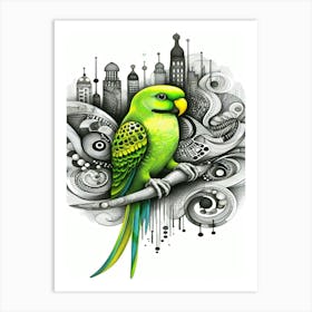 Coconut Parrot In The City Art Print