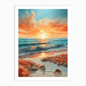 Sunset At The Beach 44 Art Print