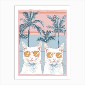 Two Cats In Sunglasses 4 Art Print