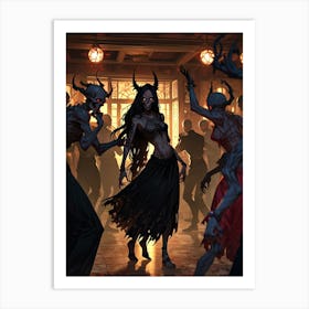 Demon Dancers 1 Art Print