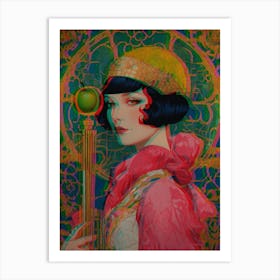 Lady With An Apple Art Print