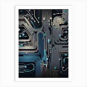 circuit board abstract art, technology art, futuristic art, electronics 404 Art Print