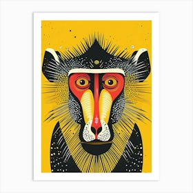 Yellow Mandrill 2 Art Print