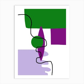 Purple And Green Abstract Eye Art Print