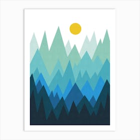 Watercolor mountains Art Print