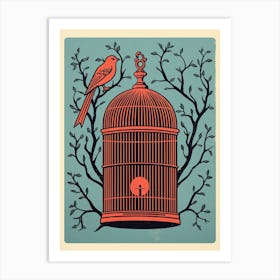 Modern Birdcage Illustration 2 Art Print
