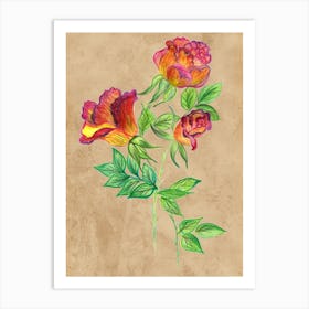 Watercolor Roses Art Print