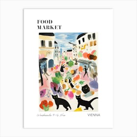 The Food Market In Vienna 6 Illustration Poster Art Print