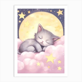 Sleeping Baby Kitten 2 Art Print