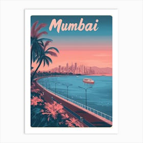 Aihrgdesign A Classic 1960s Travel Poster For Mumbai Art Print