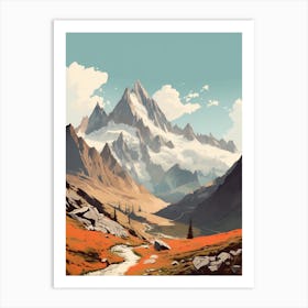 Tour De Mont Blanc France 1 Hiking Trail Landscape Art Print