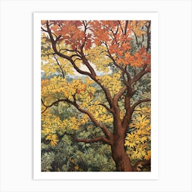 Elm 3 Vintage Autumn Tree Print  Art Print