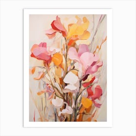 Fall Flower Painting Sweet Pea 1 Art Print
