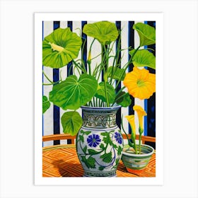 Flowers In A Vase Still Life Painting Morning Glory 1 Art Print