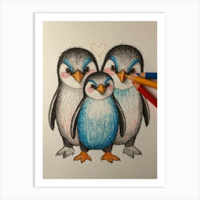 Penguin Family Art Print