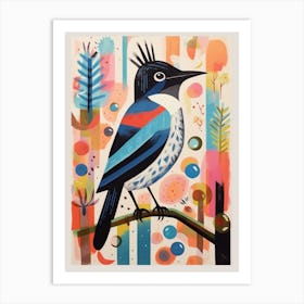 Colourful Scandi Bird Dipper 2 Art Print