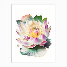 Lotus Flower Petals Decoupage 6 Art Print