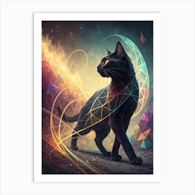 Abstract Cat Poster