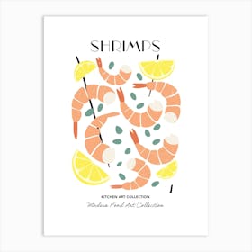 Shrimps Print Kitchen Art Kitchen Poster Food Art Mid Century Modern Art Print