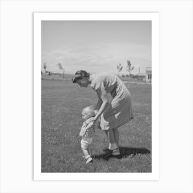 Untitled Photo, Possibly Related To Farm Worker S Wife Teaches Her Baby Girl To Walk A The Fsa (Farm Security Art Print