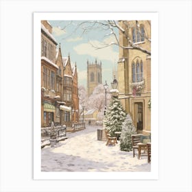 Vintage Winter Illustration Oxford United Kingdom 2 Art Print