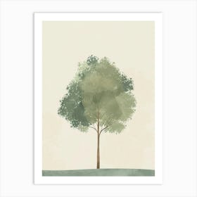 Linden Tree Minimal Japandi Illustration 2 Art Print
