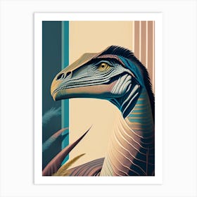 Velociraptor Mongoliensis Pastel Dinosaur Art Print