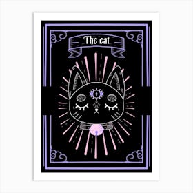 Cat witch tarot art print Art Print