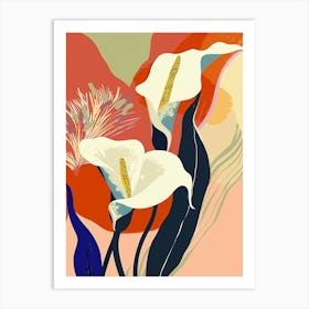 Colourful Flower Illustration Calla Lily 4 Art Print