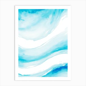 Blue Ocean Wave Watercolor Vertical Composition 49 Art Print