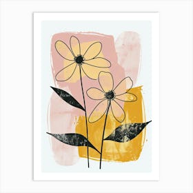 Oklahoma City Flower Market Boho Minimalist Style Art Print