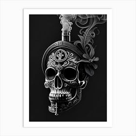 Sugar Skull 1 Day Of The Dead Inspired Skull Stream Punk Art Print