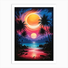 Sunset At The Beach 6 Art Print