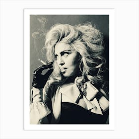 Madonna Music Portrait Smoke Art Print