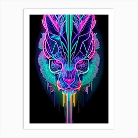 Neon Tiger 7 Art Print