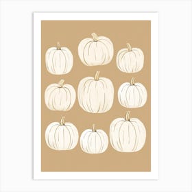 Neutral Scandi Pumpkin Illustration 3 Art Print