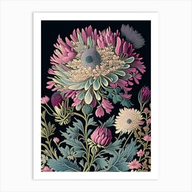 Aster Floral 1 Botanical Vintage Poster Flower Art Print