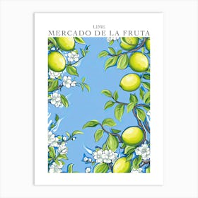 Mercado De La Fruta Lime Illustration 7 Poster Art Print