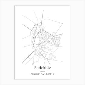 Radekhiv,Ukraine Minimalist Map Art Print