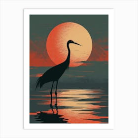 Heron At Sunset 3 Art Print