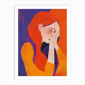 Portrait Of A Girl With Red Hair Art Print