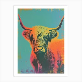 Highland Cattle Polaroid Inspired 1 Art Print
