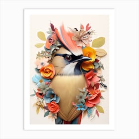 Bird With A Flower Crown Cedar Waxwing 2 Art Print