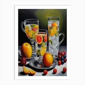 Juice And Fruit Art Print