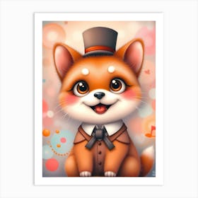 Sir Barkington: The Dapper Shiba Inu Dog Art Print