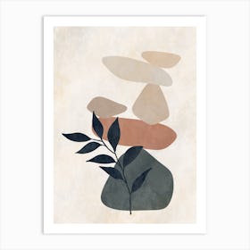 Rocks And Leaves Art Print