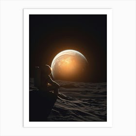 Astronaut On The Moon 4 Art Print