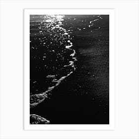 Calm Waves Close Up Black And White Ocean Photography Art Print