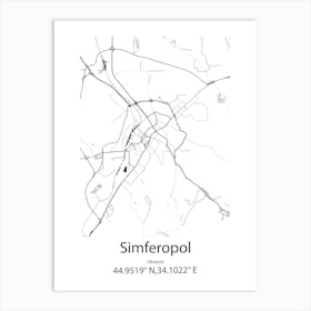 Simferopol,Ukraine Minimalist Map Art Print